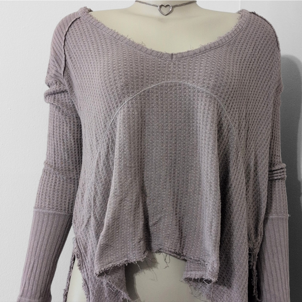 Free People Distressed Long Sleeve Top - Picture 2 of 6